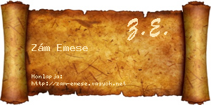 Zám Emese névjegykártya